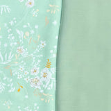 Pound A Metre 6 Metres, Dressmaking Printed & Plain Viscose Bundle- 55" Wide (Green)