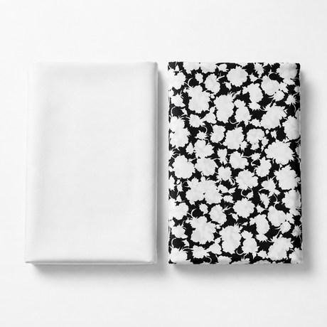 Pound A Metre 6 Metres Premium Japanese Crepe Bundle - 45'' Wide - (Black & White)
