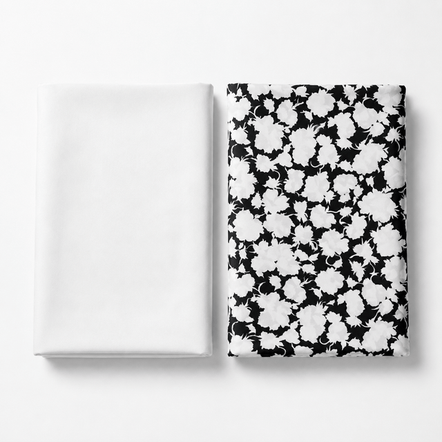 Pound A Metre 6 Metres Premium Japanese Crepe Bundle - 45'' Wide - (Black & White)
