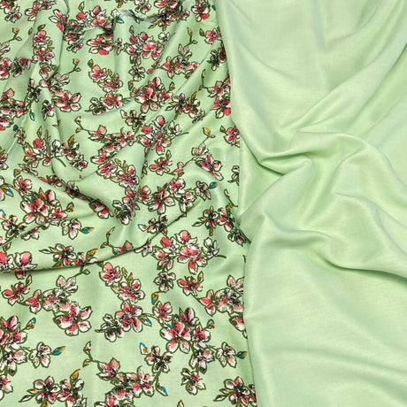Pound A Metre 6 Metres, Premium Quality, Printed Dressmaking Viscose Bundle - 55" Wide (Lime)