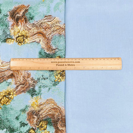 Pound A Metre 6 Metres, Premium Quality, Printed Dressmaking Viscose Bundle - 55" Wide (Sky)