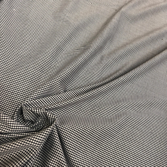 Dressmaking Small Gingham Polycotton 45" Wide Grey & Black