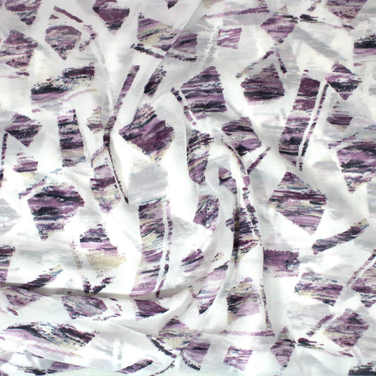 3 Metres Printed Crepe Chiffon- 55" Wide (Purple Blocks)