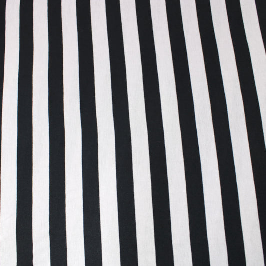 3 Metres All-Season Cotton Blend Striped T-Shirt Jersey -  55" Grey & Black