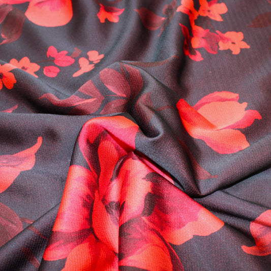 3 Metre Elegant Satin Effect Crepe Georgette 55" Wide Dark Purple