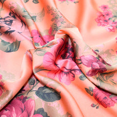 3 Metre Elegant Satin Effect Crepe Georgette 55" Wide Peach Pink