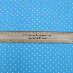 3 Metre Dressmaking Poly-Cotton - Polka Edition - 45" wide Sky Blue