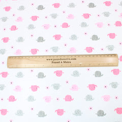 High Quality Brushed Cotton - Colourful Elephants - 60" Wide