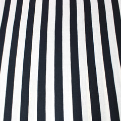 3 Metres All-Season Cotton Blend Striped T-Shirt Jersey -  55" Black & Cream