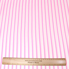 3 Metres All-Season Cotton Blend Striped T-Shirt Jersey -  55" Bright Pink & White