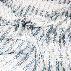 3 Metres Striped Scaled Poly-Jersey - 55" Wide Grey & White