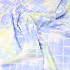 3 Metres Satin Effect Patterned Poly-Jersey - 55" Wide Blue