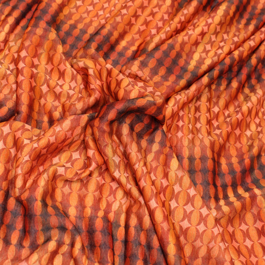 3 Metres Bamboo Effect Soft Printed Jersey - 55" Wide Orange