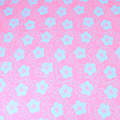 3 Metre Satin Effect Floral Lycra Jersey 55" Wide Pink