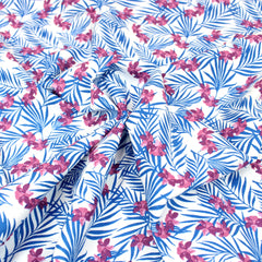 3 Metre Premium 100% Digital Quilting Cotton - Palm - 44" Wide White