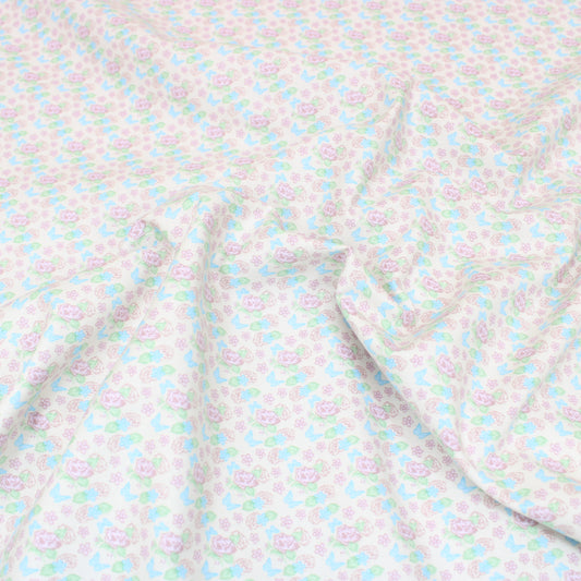 3 Metre Premium 100% Digital Quilting Cotton - Ditsy - 44" Wide Light Blue
