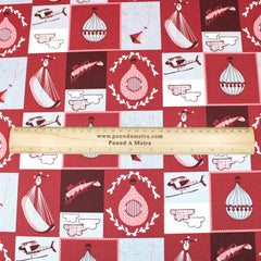 3 Metre Premium 100% Digital Quilting Cotton - Aircrafts - 44" Wide Red