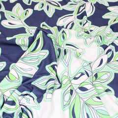 3 Metre Premium Smooth Floral Jersey - 55" Wide Navy