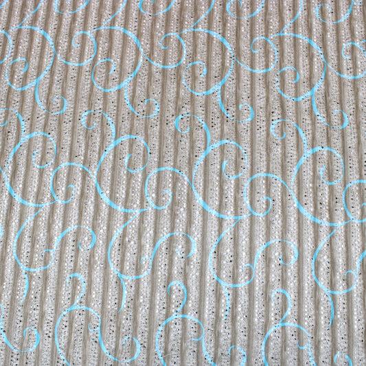 3 Metre Premium Anglaise Ribbed Floral Jersey - 55" Wide Brown