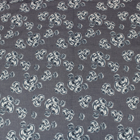 3 Metre Luxury Chambray Floral Textured Dress Denim - 55" Wide
