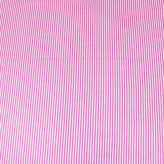 5 Metres Premium 100% Quality Cotton 36"- Stripe - Pink & White