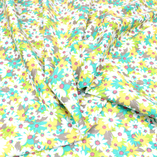 3 Metre 100% Floral Cotton Poplin - 57" Wide