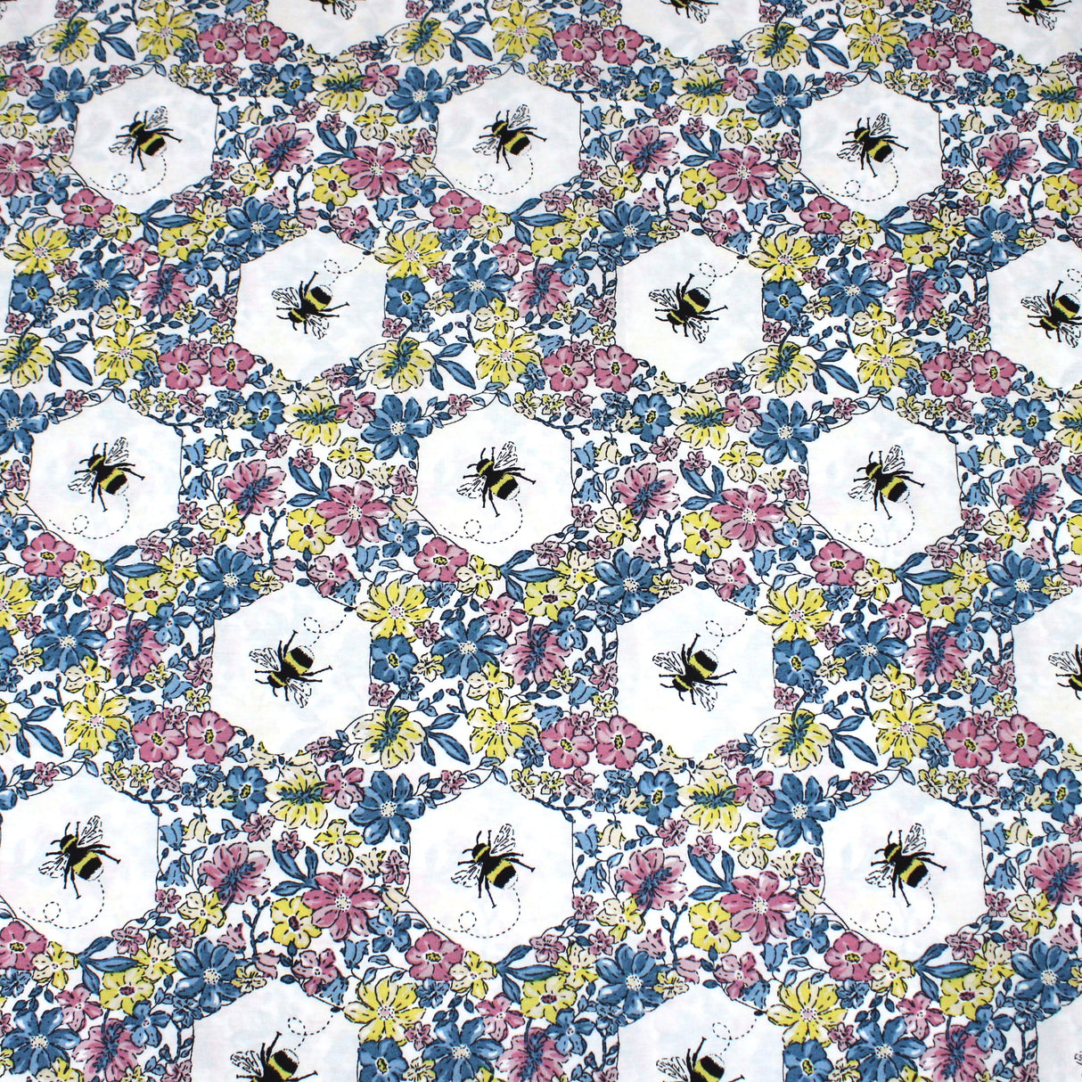 3 Metres Printed Poplin Cotton - 60" Wide (Garden)