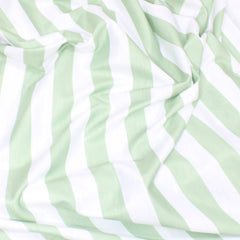 3 Metres Soft Viscose Striped Jersey -  55" Ivory & Green