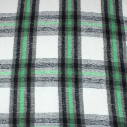 3 Metres Premium Wool Fabric 55" Wide  (White & Green)