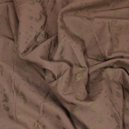 3 Metres Burnout Cotton Blend Lawn - 55" Wide Brown