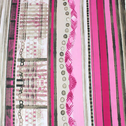 3 Metres Smooth Printed Soft Poly-Jersey 55" Wide Pink & White