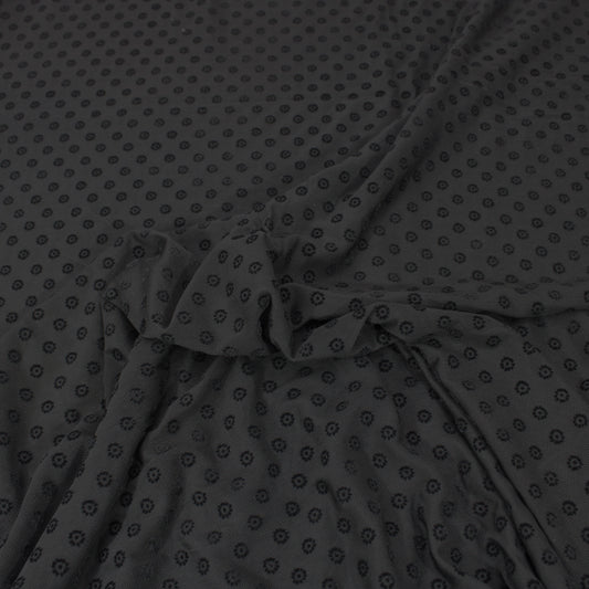 3 Metres Light-Weight Polka Stretch Mesh - 55" Wide Black