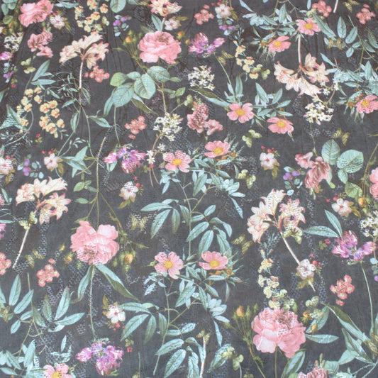 3 Metre Soft Light Floral Knit Jersey - 55” Wide Brown