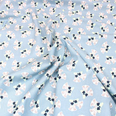 3 Metre Premium 100% Digital Quilting Cotton - Bells - 44" Wide Dusky Blue