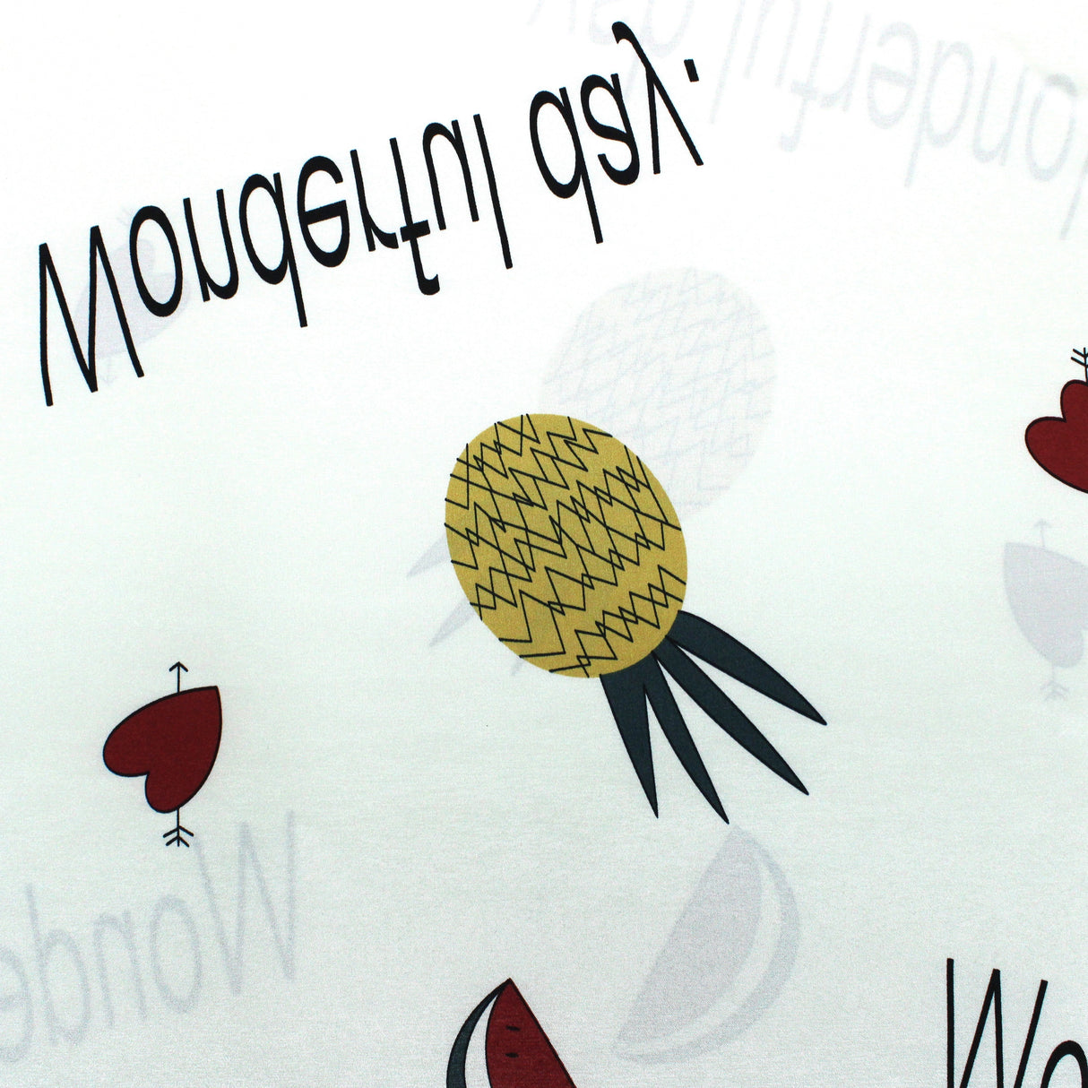 10 Metres Printed Silky Satin- 55" Wide (Pineapples)