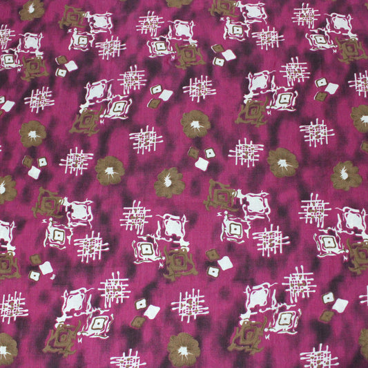 5 Metres Premium 100% Cotton 36" Abstract Flowers- Pink