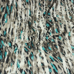 3 Metres Premium Cheetah Print Cotton Feel Jersey - 55" Wide - Cheetah Teal