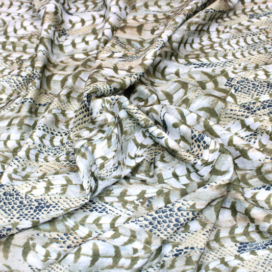 3 Metres Dressmaking Floral Cloque Jersey - 55" Wide Green
