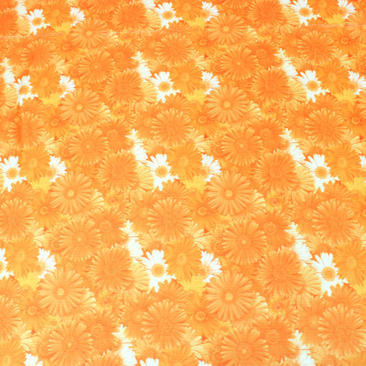 3 Metres Dressmaking Floral Cloque Jersey - 55" Wide Bright Orange