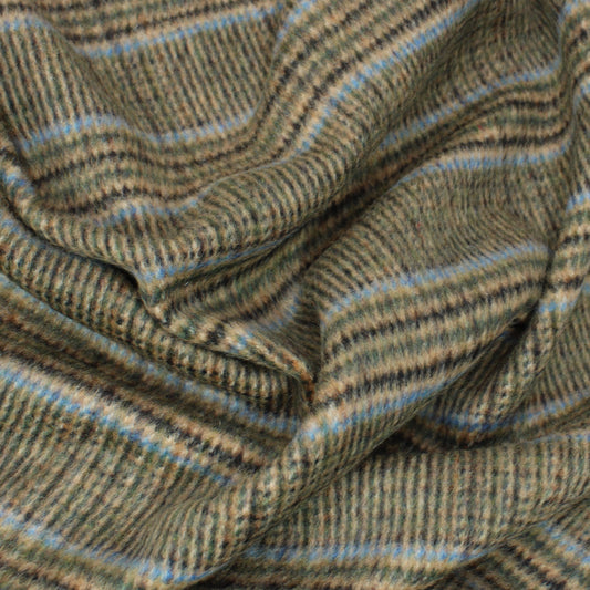 3 Metres Wool Rich Brushed Plaid Fabric 55" Wide Warm Brown