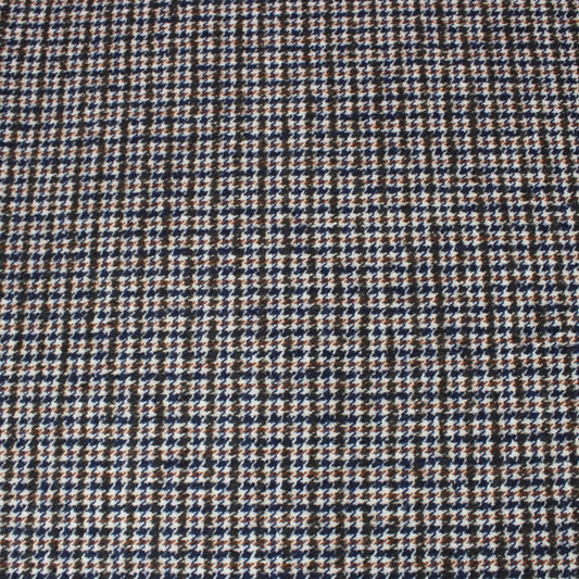 3 Metres Wool Rich Plaid Fabric 55" Wide Brown & Navy