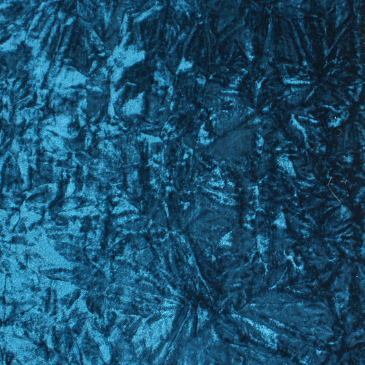 3 Metres Premium Crushed Stretch Velvet 55" Wide Petrol Blue