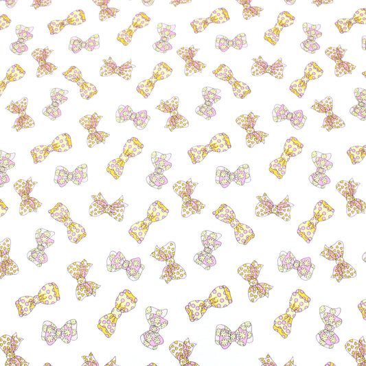 3 Metres Printed  Poly-Cotton - 55" Wide White