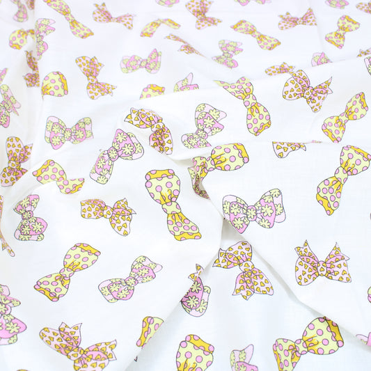 3 Metres Printed  Poly-Cotton - 55" Wide White