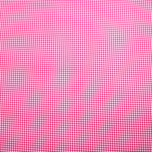 3 Metres Super Soft Gingham  Polycotton 55" Wide (Pink & White)