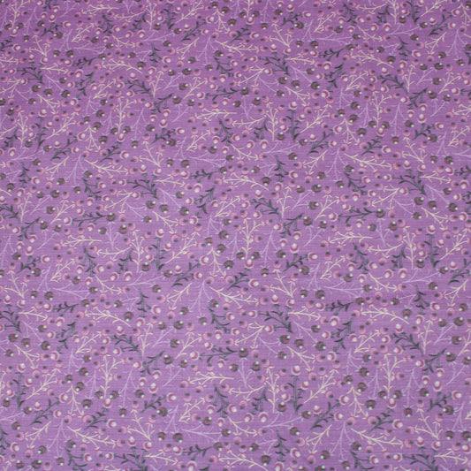 Per Metre 100% Digital Floral Quilting Cotton 55" Wide Purple