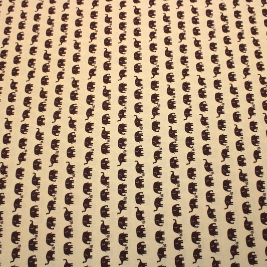 3 Metres Printed Poplin Cotton - 55" Wide (Elephant)