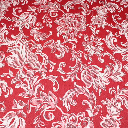 3 Metres Printed Looped Backed Terry Jersey 55" Wide (Red)