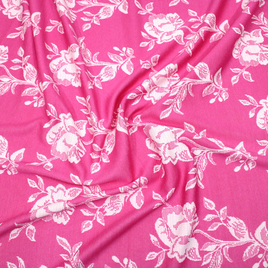 3 Metres Printed Looped Backed Terry Jersey 55" Wide (Pink)