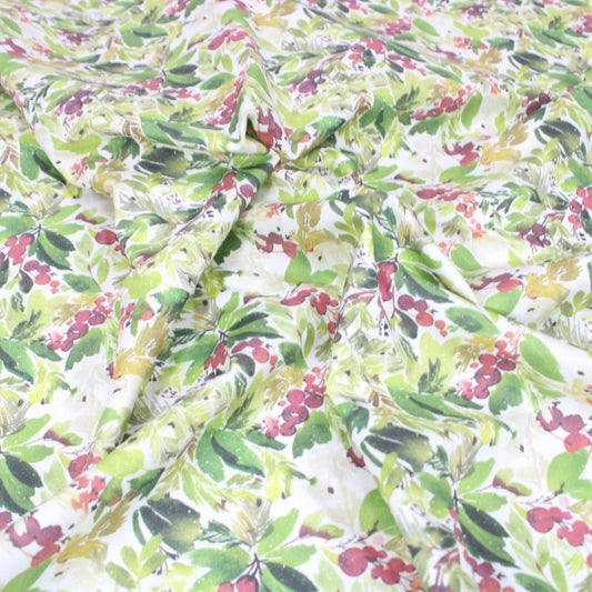 Per Metre 100% Digital Floral Quilting Cotton 45" Wide Lime Green